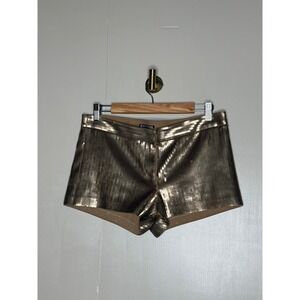 Express Gold Sequin Shorts Women 4 Shiny Party Festival Hot Pants Glam Night Out
